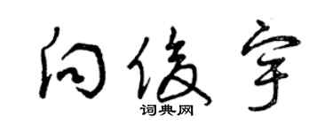 曾庆福向俊宇草书个性签名怎么写