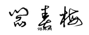 曾庆福阎春梅草书个性签名怎么写