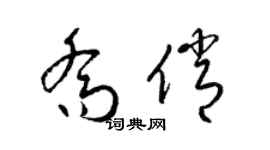 梁锦英乔俏草书个性签名怎么写
