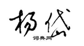 梁锦英杨岱草书个性签名怎么写