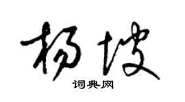 梁锦英杨坡草书个性签名怎么写