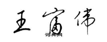 梁锦英王富伟草书个性签名怎么写
