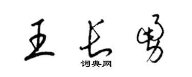 梁锦英王长勇草书个性签名怎么写