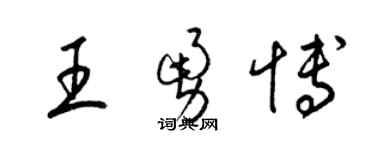 梁锦英王勇博草书个性签名怎么写