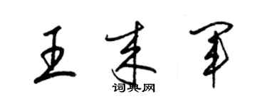 梁锦英王来军草书个性签名怎么写