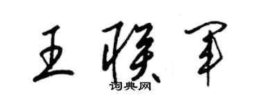 梁锦英王联军草书个性签名怎么写