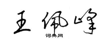 梁锦英王佩峰草书个性签名怎么写