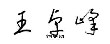 梁锦英王卓峰草书个性签名怎么写