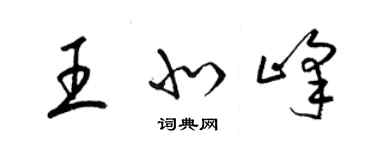 梁锦英王北峰草书个性签名怎么写