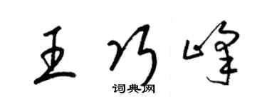 梁锦英王巧峰草书个性签名怎么写