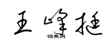 梁锦英王峰挺草书个性签名怎么写