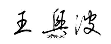 梁锦英王兴波草书个性签名怎么写