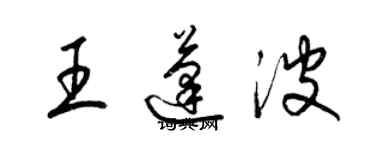梁锦英王蓬波草书个性签名怎么写