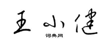 梁锦英王小健草书个性签名怎么写