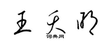 梁锦英王夭明草书个性签名怎么写