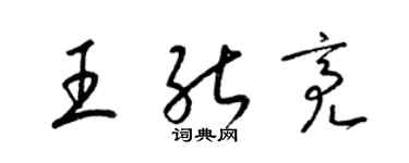 梁锦英王能亮草书个性签名怎么写