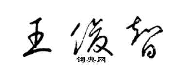 梁锦英王俊智草书个性签名怎么写