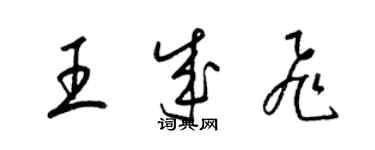 梁锦英王成飞草书个性签名怎么写