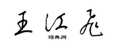 梁锦英王江飞草书个性签名怎么写