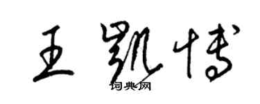 梁锦英王凯博草书个性签名怎么写