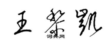 梁锦英王黎凯草书个性签名怎么写