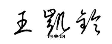 梁锦英王凯铃草书个性签名怎么写