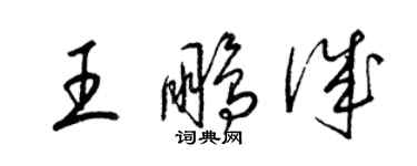 梁锦英王鹏诚草书个性签名怎么写