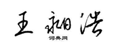 梁锦英王昶浩草书个性签名怎么写
