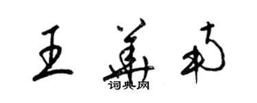 梁锦英王华南草书个性签名怎么写