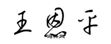 梁锦英王恩平草书个性签名怎么写