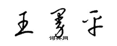 梁锦英王曼平草书个性签名怎么写