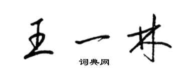 梁锦英王一林草书个性签名怎么写