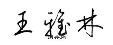梁锦英王雅林草书个性签名怎么写