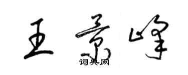 梁锦英王景峰草书个性签名怎么写