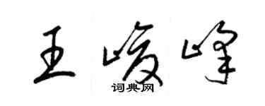 梁锦英王峻峰草书个性签名怎么写