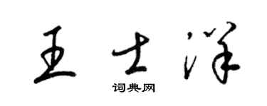 梁锦英王士洋草书个性签名怎么写