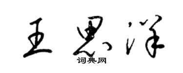 梁锦英王思洋草书个性签名怎么写