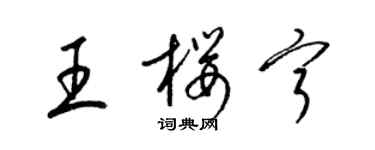 梁锦英王樱宁草书个性签名怎么写