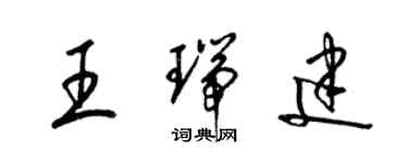 梁锦英王瑞建草书个性签名怎么写