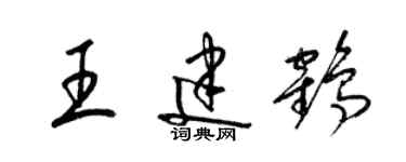 梁锦英王建鹤草书个性签名怎么写