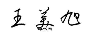 梁锦英王美旭草书个性签名怎么写