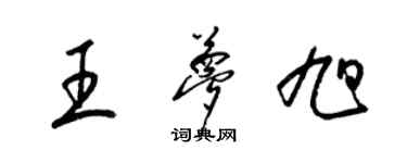梁锦英王梦旭草书个性签名怎么写