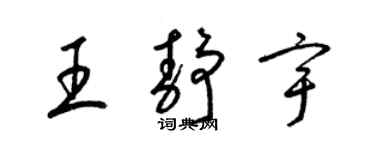 梁锦英王静宇草书个性签名怎么写