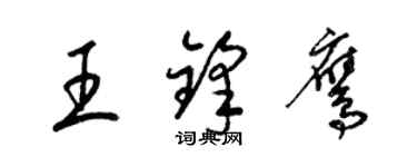 梁锦英王锋鹰草书个性签名怎么写