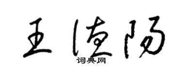 梁锦英王德阳草书个性签名怎么写