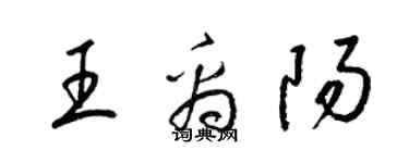 梁锦英王禹阳草书个性签名怎么写