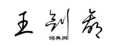 梁锦英王剑赢草书个性签名怎么写