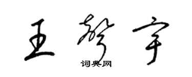 梁锦英王声宇草书个性签名怎么写