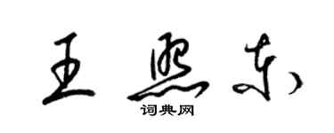 梁锦英王照东草书个性签名怎么写