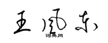 梁锦英王风东草书个性签名怎么写